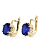 14K Yellow gold Sapphire Earrings Vintage craft vec003y